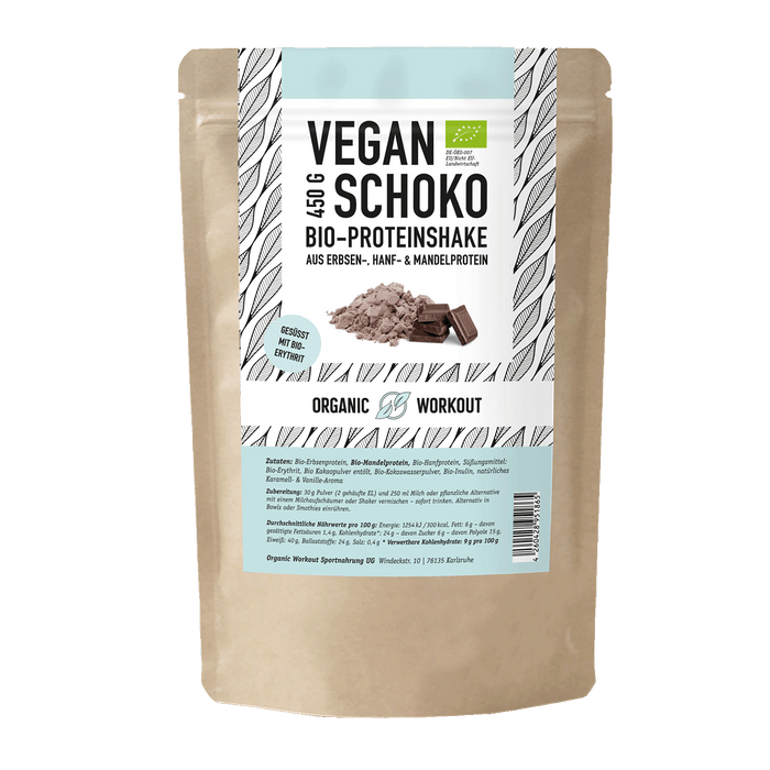 Chocolate Protein Powder Vegan, Organic, 450g