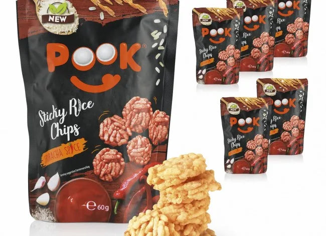 POOK Sticky Rice Chips - Sriracha - Set of 6