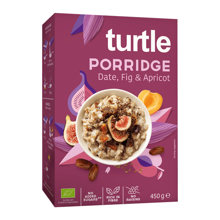 Turtle Porridge Date, Fig & Apricot, ORGANIC, 450g