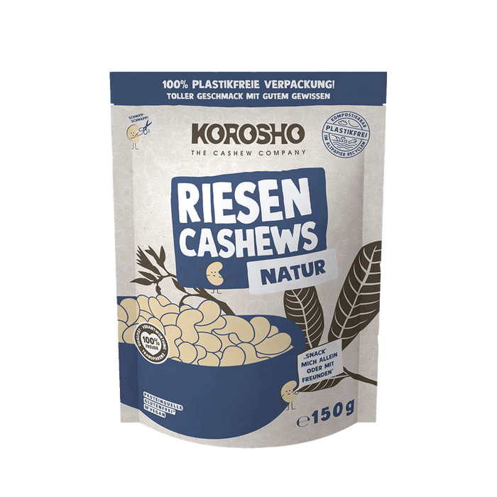 Korosho Giant Cashews Natural, 150g