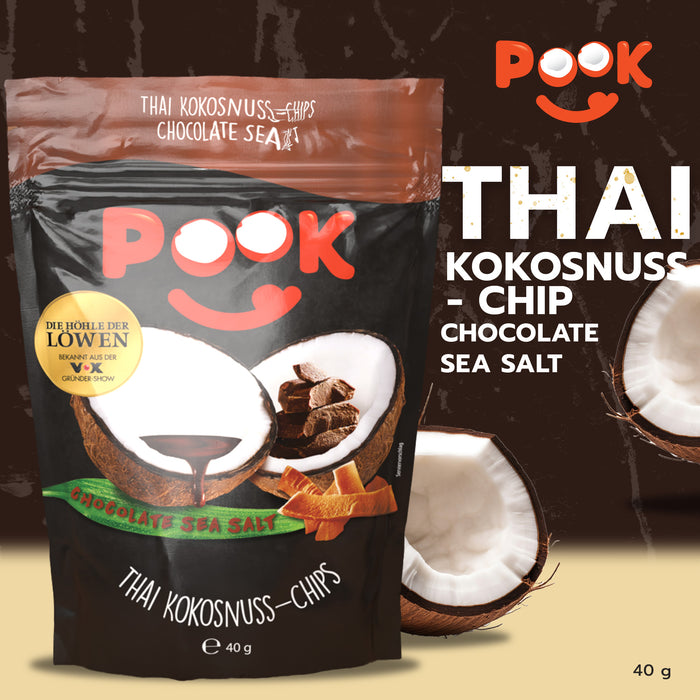 POOK Coconut Chips - Chocolate Sea Salt 40g
