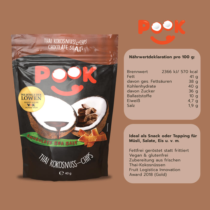 POOK Kokosnuss Chips  Best of Set 9x40 g (jede Sorte 3 Mal)
