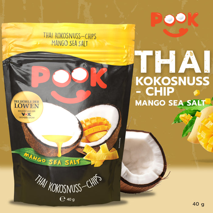 POOK Coconut Chips - Mango Sea Salt 40g