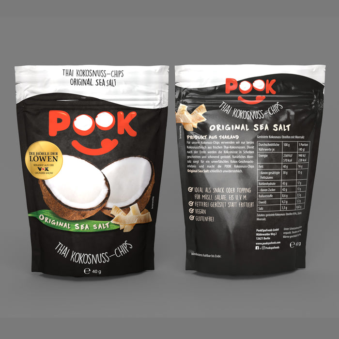 POOK Kokonuss-Chips - Original Sea Salt 40g